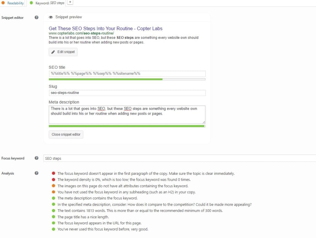 A screenshot of the Yoast SEO plugin.